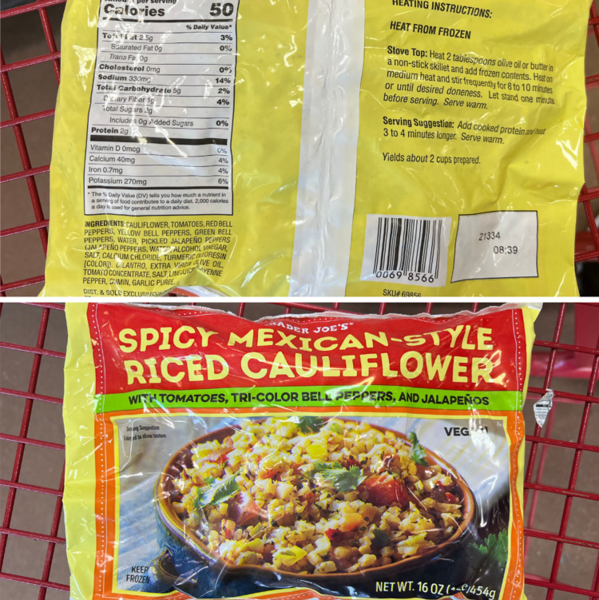 Spicy Mexican Style Riced Cauliflower