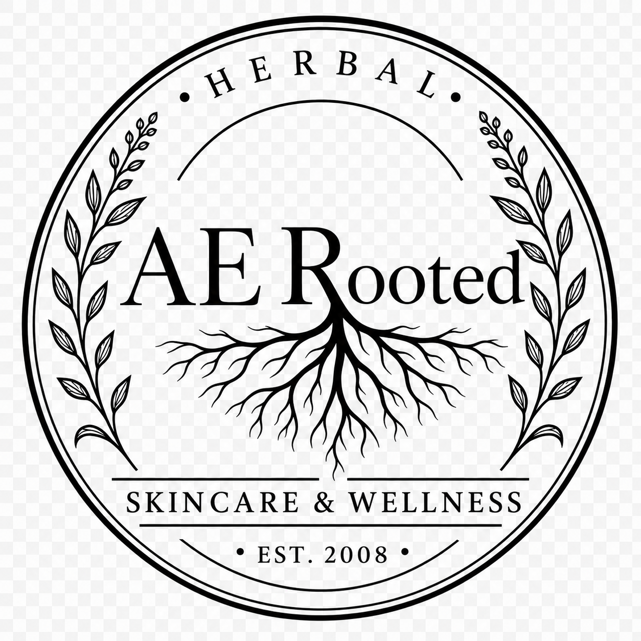 AE Rooted Skincare Apothecary logo